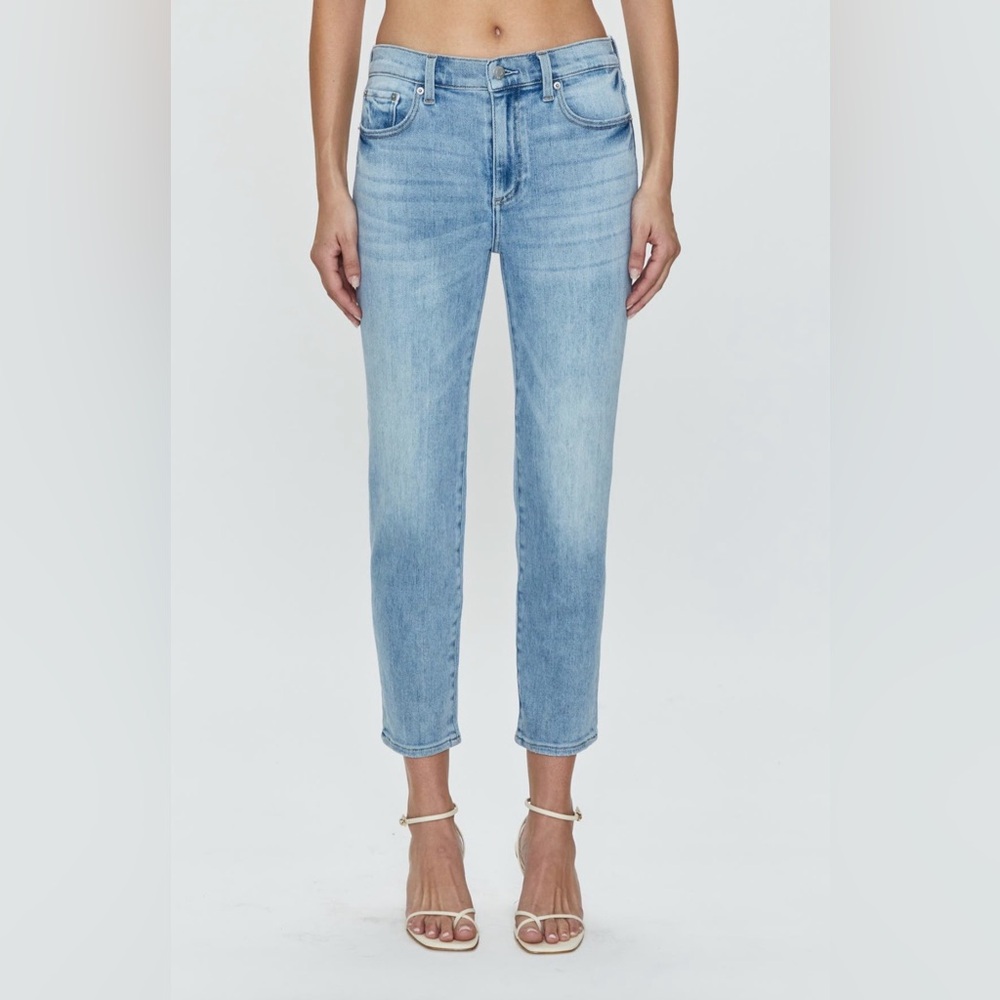 Pistola Monroe High Waist Crop Cigarette Jean in “Sea Air”.